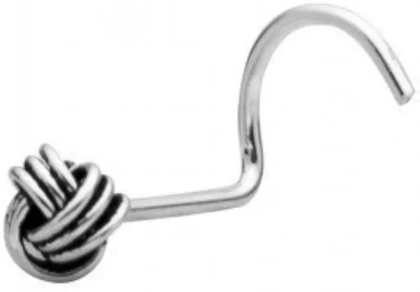 Silver Trendy Antique oxidised nose pin