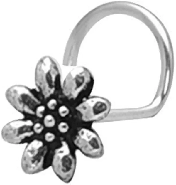 sterling Silver Trendy Antique oxidized nose pin