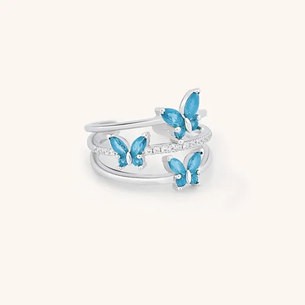 Butterfly 925 Sterling Silver Ring for Women & Girls | Adjustable Size | Nature-Inspired Design |