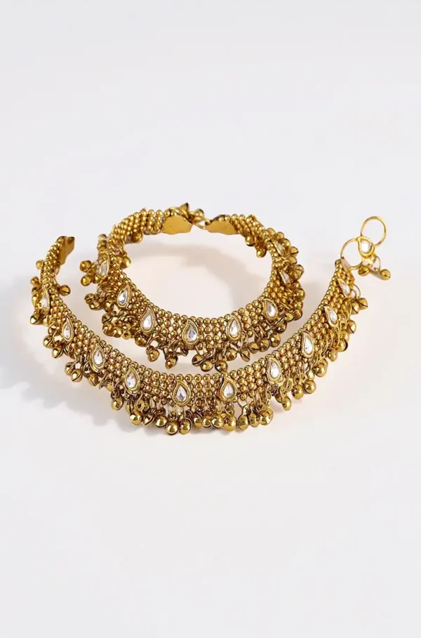Shining Diva Gold Plated Anklets for Women