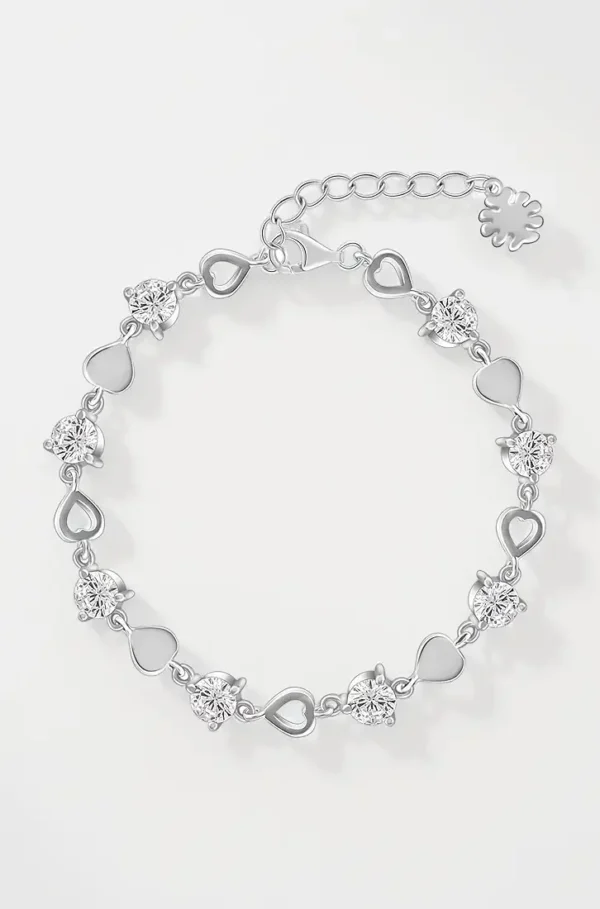 Infinity Shape Cubic Zirconia Diamond Bracelet for Women